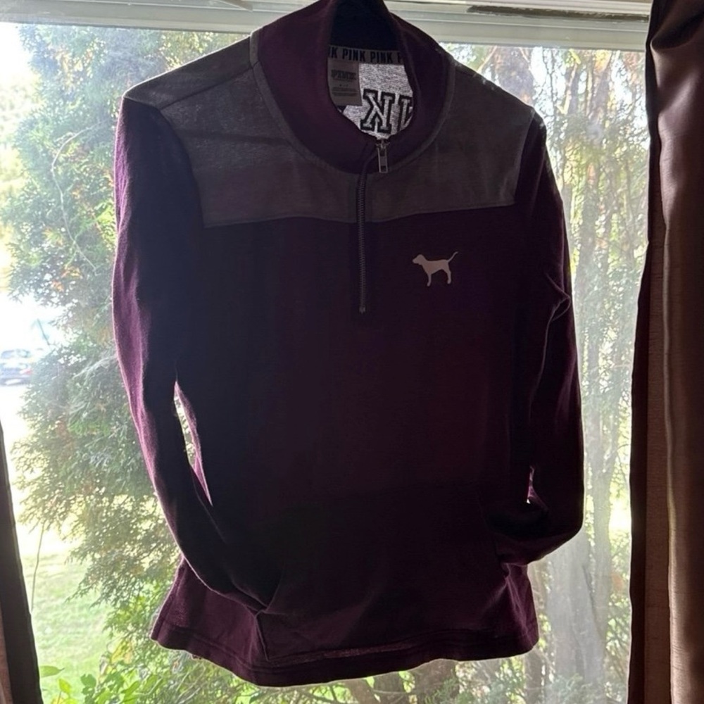PINK Victoria's Secret Burgundy Zip-Up Sweater